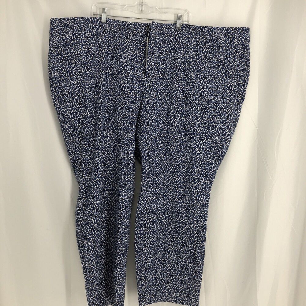 Old Navy Mid-Rise Pixie Skinny Pants Women’s Size 30 Blue  White Pants Slacks
